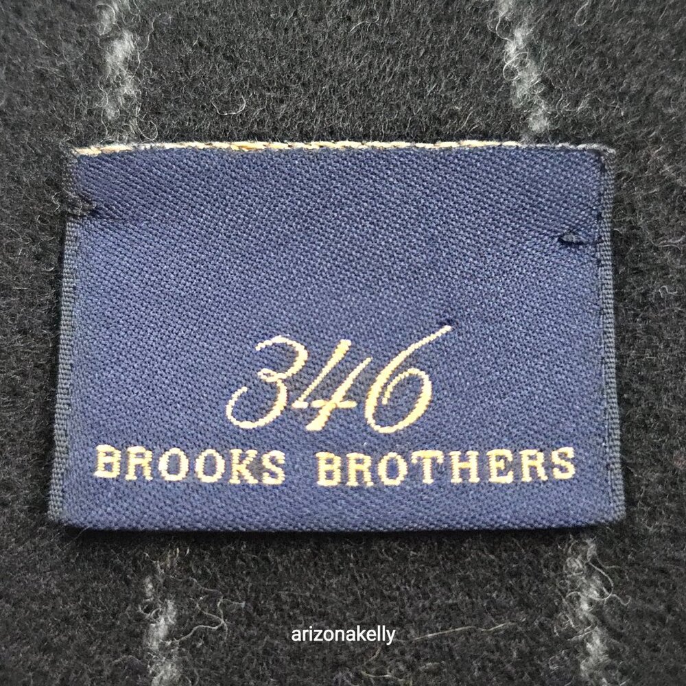 Brooks Brothers 346 Lambswool Black Pinstripe Scarf - Picture 5 of 10
